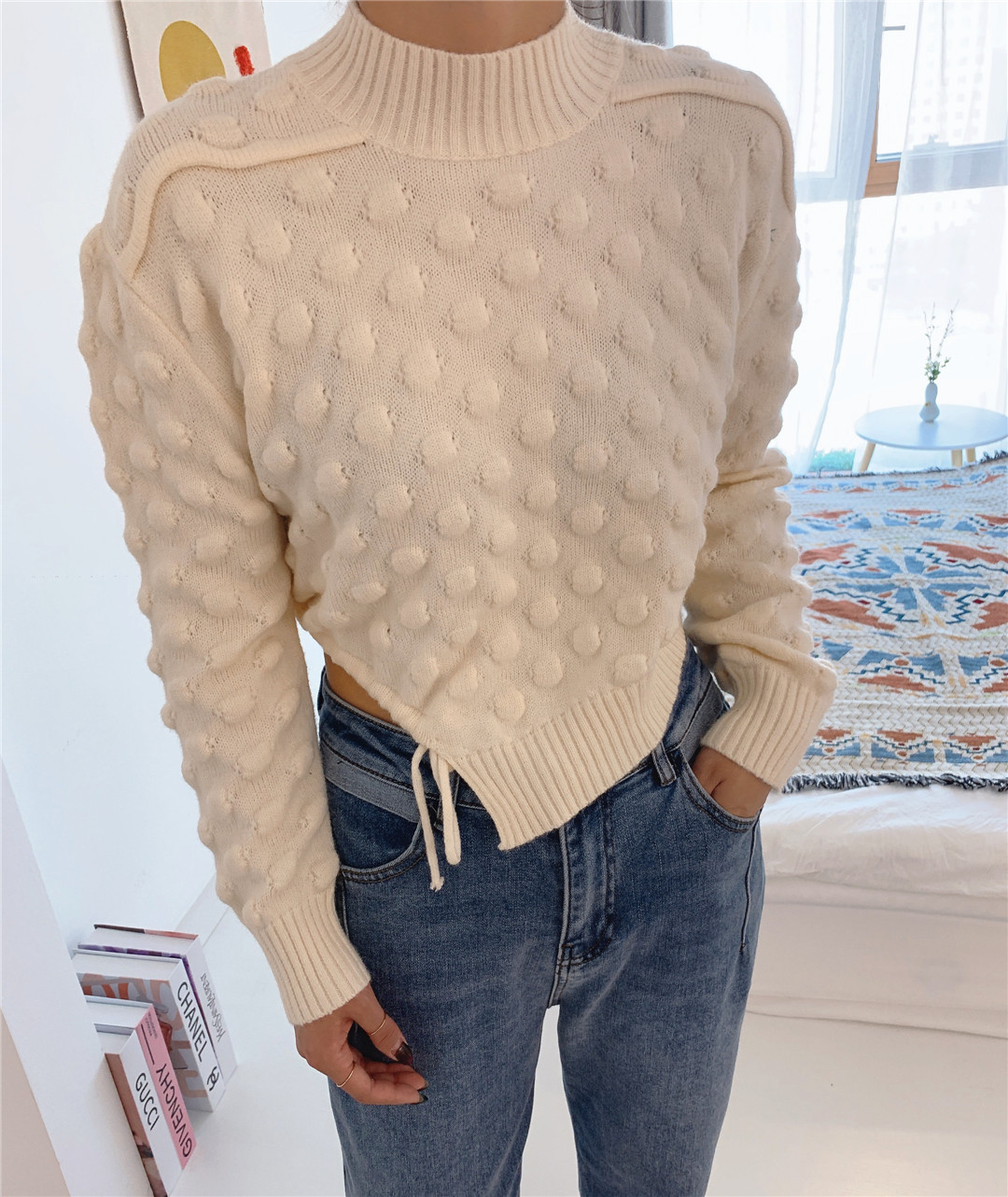 最新活力提花图案的毛衣